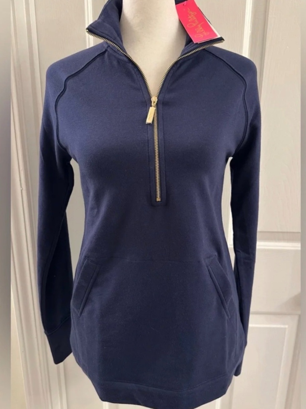 NWT Lilly Pulitzer Navy Half Zip Skipper Popover XXS In True Navy